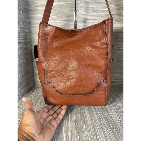Frye Womens Db323 Shoulder Bag Brown Leather Snap Phone Pocket M New - Picture 4 of 12